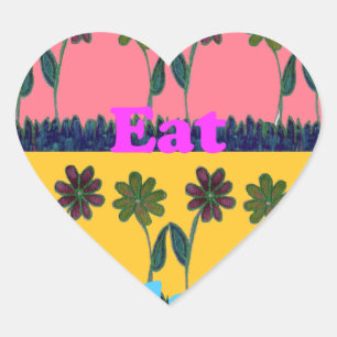Floral Harmony, Baby Pink Bliss enchanting colours Heart Sticker
