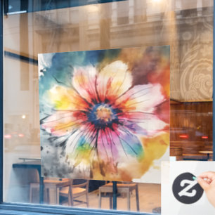 Floral Harmony in Pastel Colors Window Cling