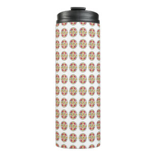 Floral Harmony Mandala Thermal Tumbler