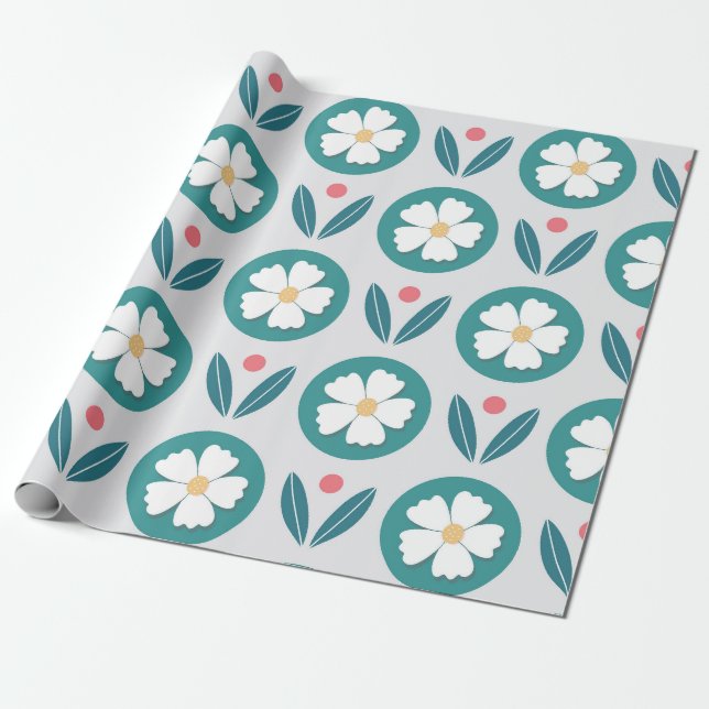 Floral Harmony Wrapping Paper (Unrolled)