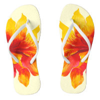 Floral Hawaii Yellow Flip Flops