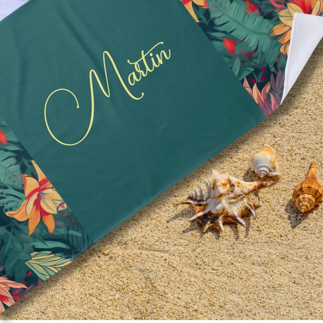 Floral Hawaiian Beach Towel (Creator Uploaded)