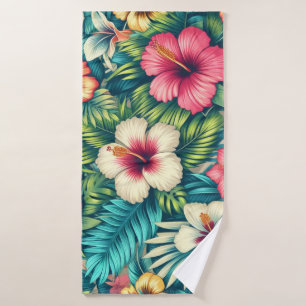 Floral Hawaiian/tropical Bath Towel