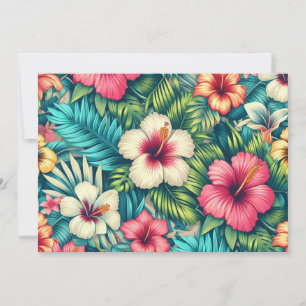 Floral Hawaiian/tropical Holiday Card
