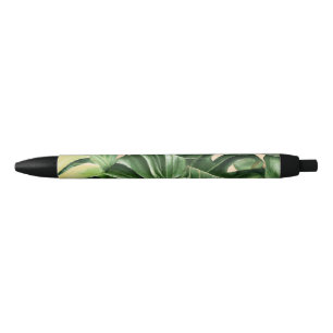 Floral/Hawaiian/Tropical leaf Blue Ink Pen