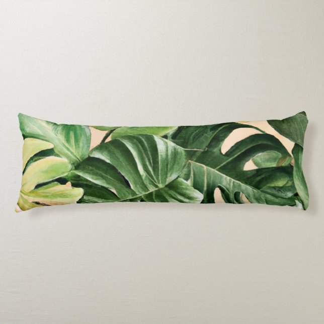 Floral/Hawaiian/Tropical leaf Body Cushion (Front)