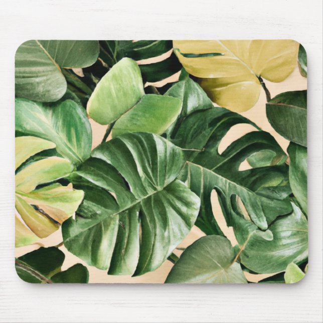 Floral/Hawaiian/Tropical leaf Mouse Mat (Front)