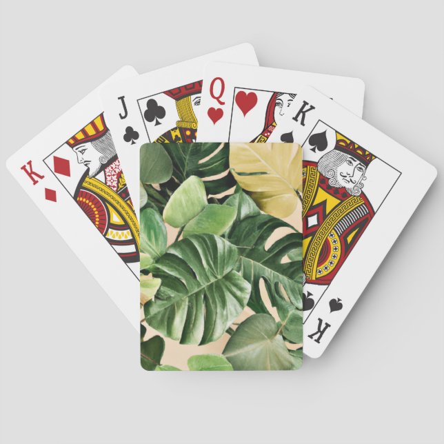 Floral/Hawaiian/Tropical leaf Playing Cards (Back)