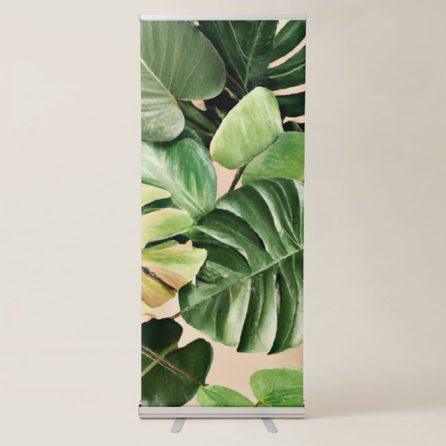 Floral/Hawaiian/Tropical leaf Retractable Banner (Front)