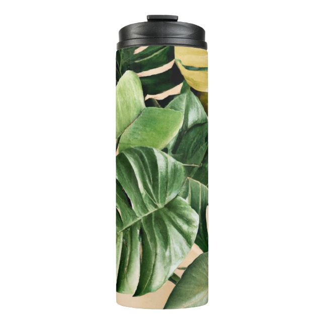 Floral/Hawaiian/Tropical leaf Thermal Tumbler (Front)