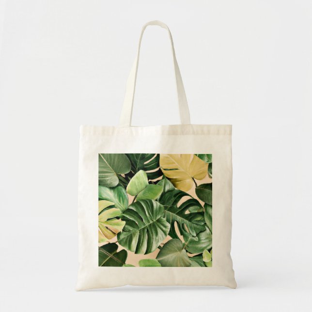 Floral/Hawaiian/Tropical leaf Tote Bag (Front)