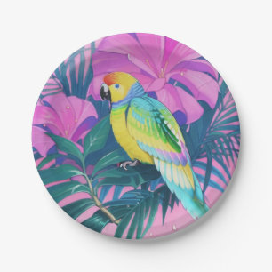 Floral/Hawaiian/Tropical/parrot  Paper Plate