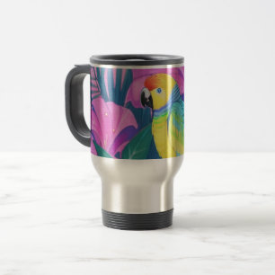 Floral/Hawaiian/Tropical/parrot Travel Mug