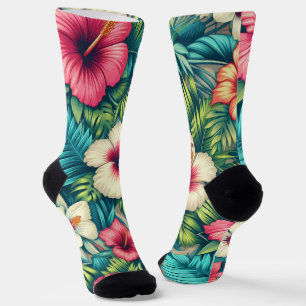 Floral Hawaiian/tropical Socks