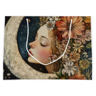 Floral Headdress & Crescent Moon 2 Large Gift Bag