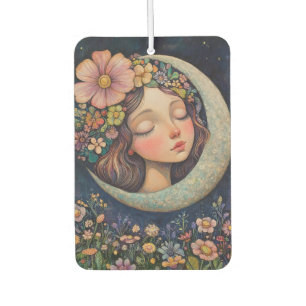 Floral Headdress & Crescent Moon Car Air Freshener