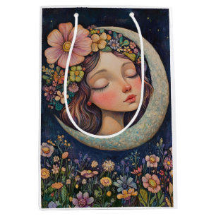 Floral Headdress & Crescent Moon Medium Gift Bag