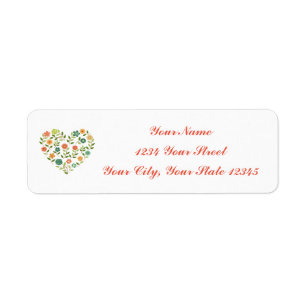 Floral Heart Address Label
