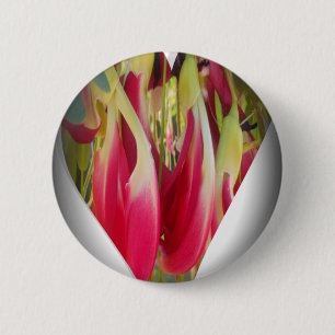 Floral Heart Art Print 6 Cm Round Badge