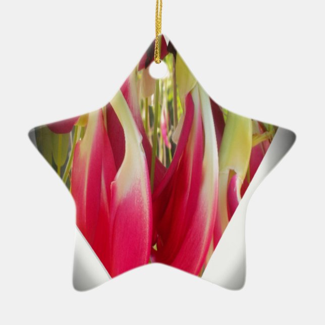 Floral Heart Art Print Ceramic Tree Decoration (Front)