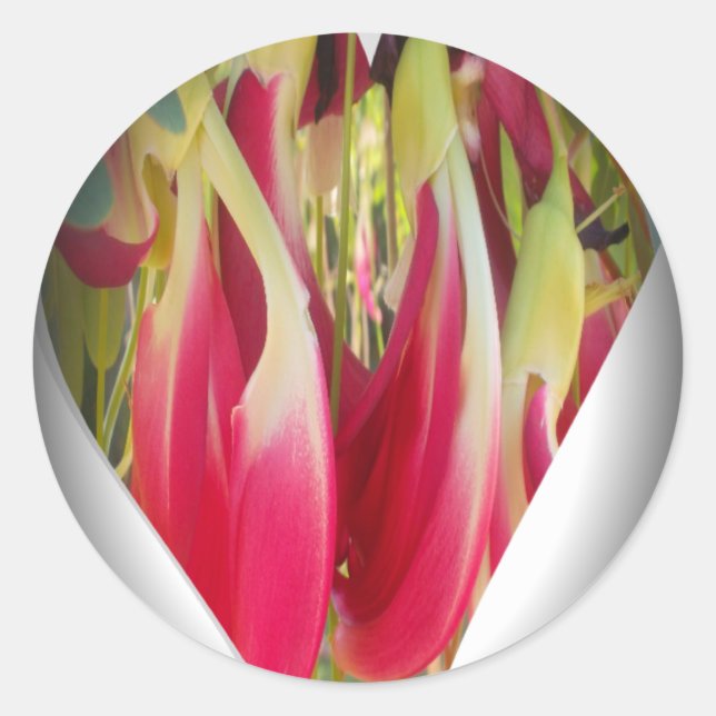 Floral Heart Art Print Classic Round Sticker (Front)