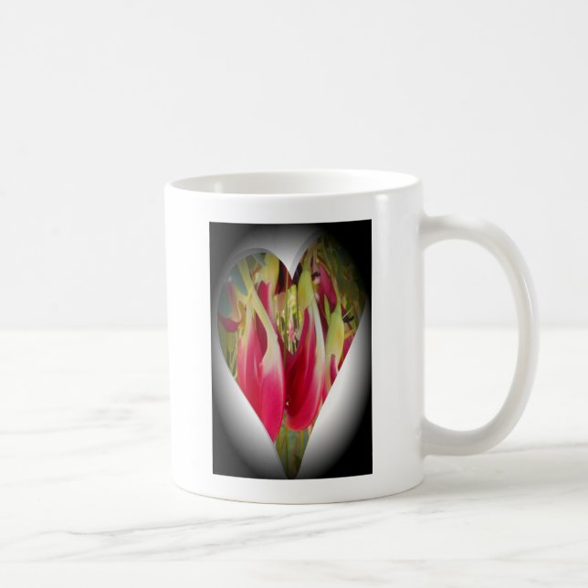 Floral Heart Art Print Coffee Mug (Right)