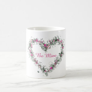 Floral Heart Be Mine Mug