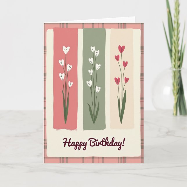Floral Heart Birthday Card (Front)