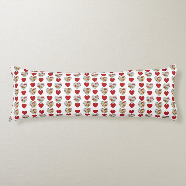 Floral Heart Body Pillow (Front)