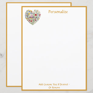 Floral Heart Bouquet Love Elegant Chic Personalise