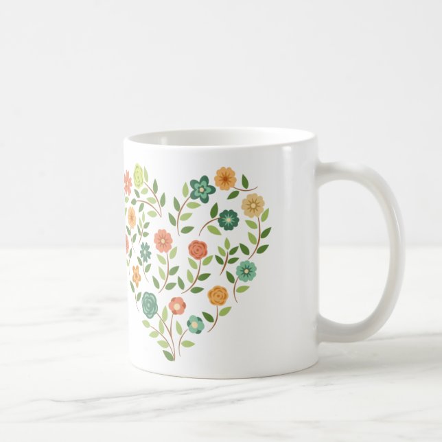 Floral Heart Coffee Mug (Right)