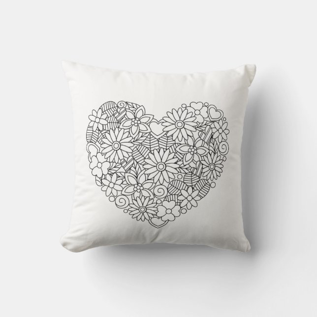 Floral Heart Cushion (Front)