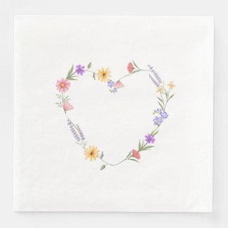 Floral Heart Dinner Napkins