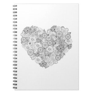 Floral Heart Doodle Notebook