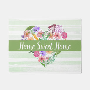 Floral Heart Door Mat