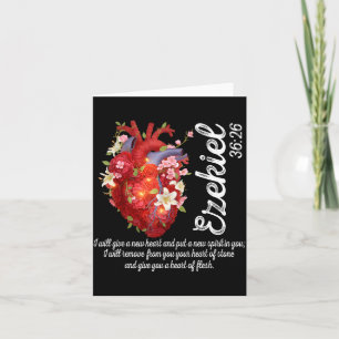 Floral Heart Ezekiel 36_26 Heart Of Flesh Christia Card