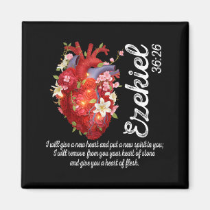 Floral Heart Ezekiel 36_26 Heart Of Flesh Christia Magnet