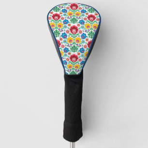 Floral Heart Folk Art Pattern Golf Head Cover