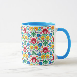 Floral Heart Folk Art Pattern Mug