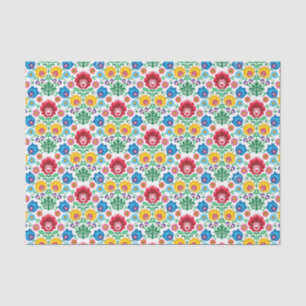Floral Heart Folk Art Pattern Tissue Paper