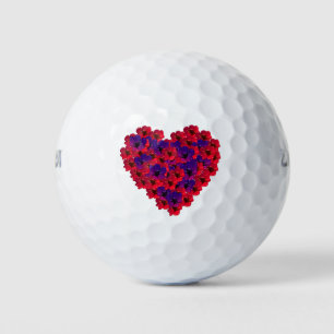 Floral heart golf balls