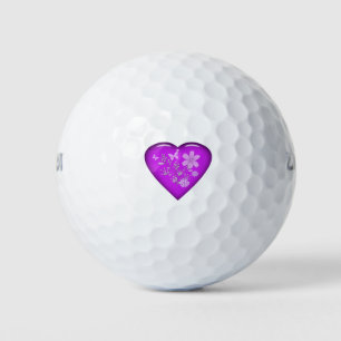  Floral Heart Golf Balls