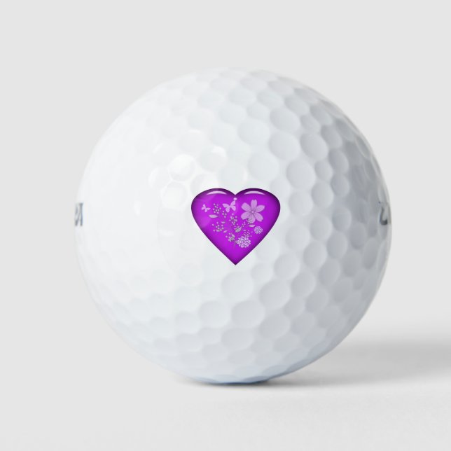  Floral Heart Golf Balls (Front)