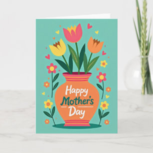 Floral Heart Happy Mothers Day Card