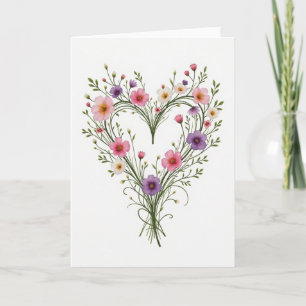 Floral Heart Love Card