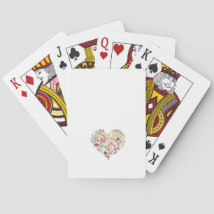 Floral Heart Love Pink Sweet Modern Fun Playing Cards