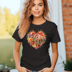 Floral Heart Love Woman's T-Shirt