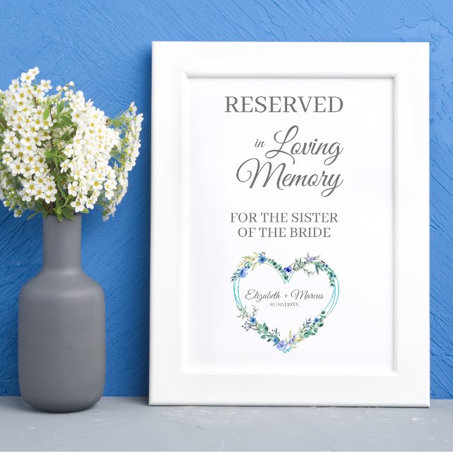 Floral Heart Loving Memory Reserved Seat Poster (Creator Uploaded)