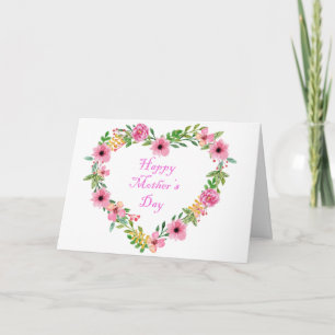 Floral Heart Mothers Day Card