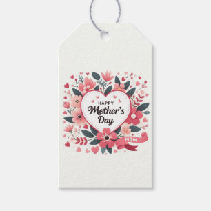 Floral Heart Mothers Day Gift Tags